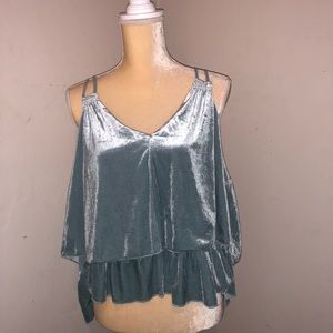 Baby blue velour top